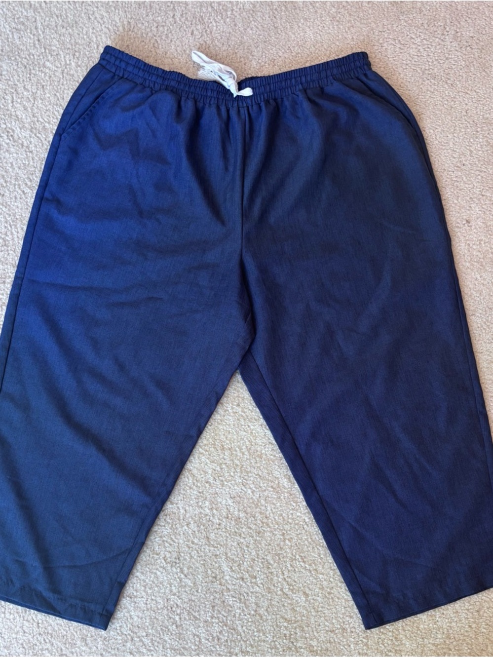 SHEIN Navy Blue Elastic Waist Capris Plus Size 3X